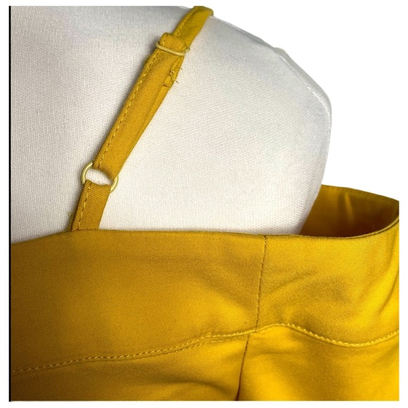 NWT LOOK AT ME Marigold Yellow Blouson Sleeve Dress Size S Coquette Satement - Picture 5 of 11